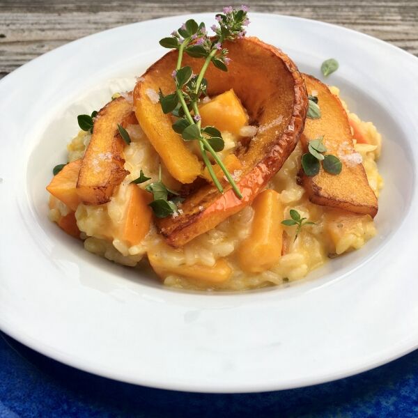 Kürbisrisotto mit Thymian