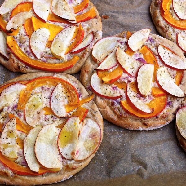 Kürbispizza mit Apfel